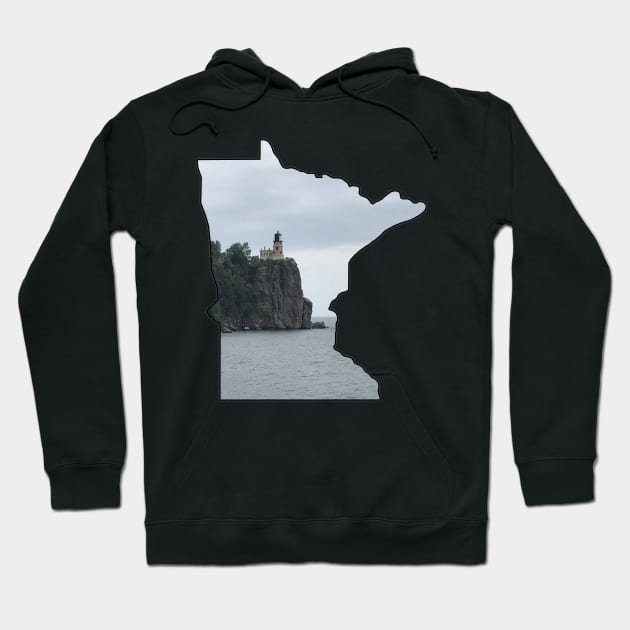 Minnesota State Outline (Split Rock State Park) Hoodie by gorff